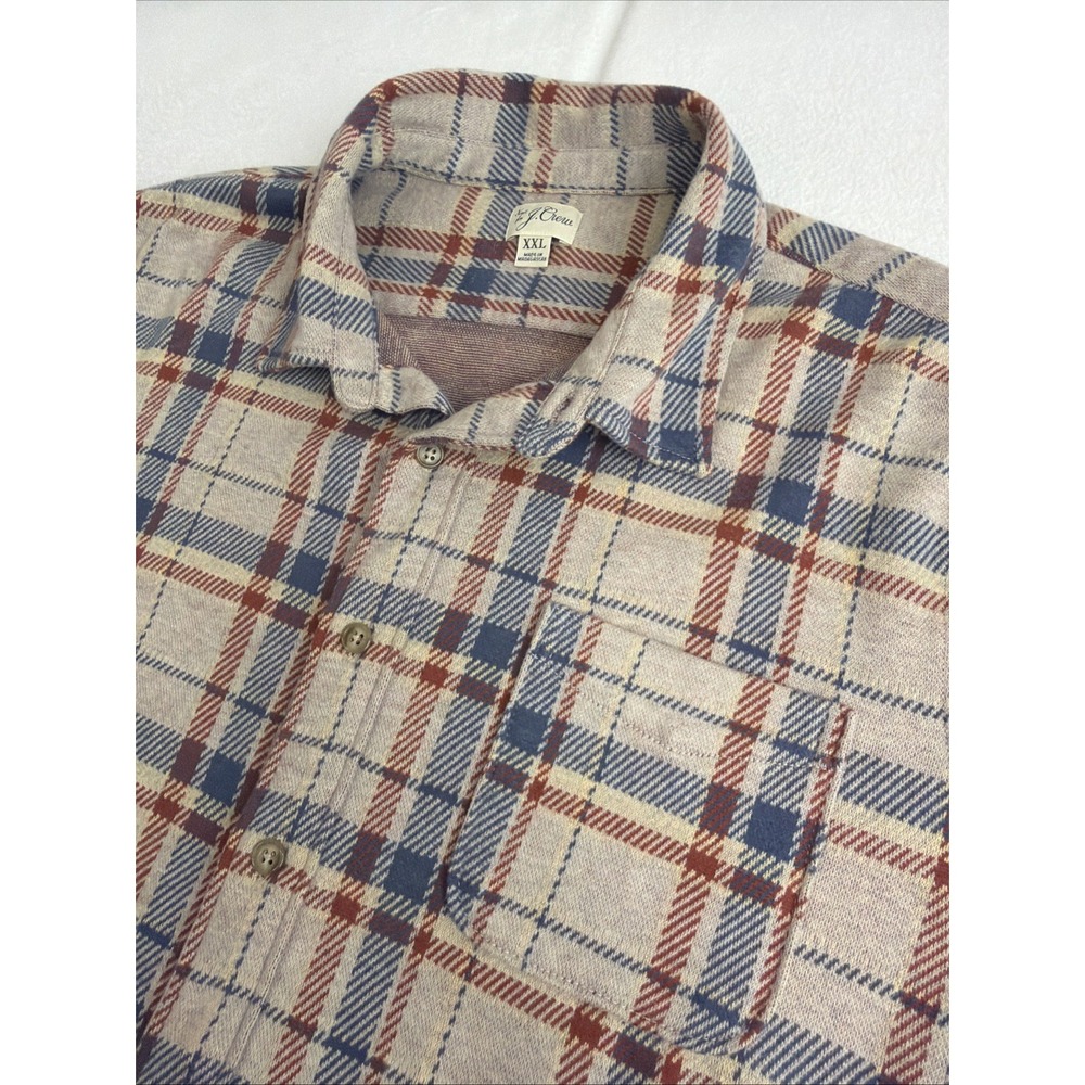 J.CREW Lightweight Seaboard Soft-Knit Plaid Shirt Mens XXL CM237